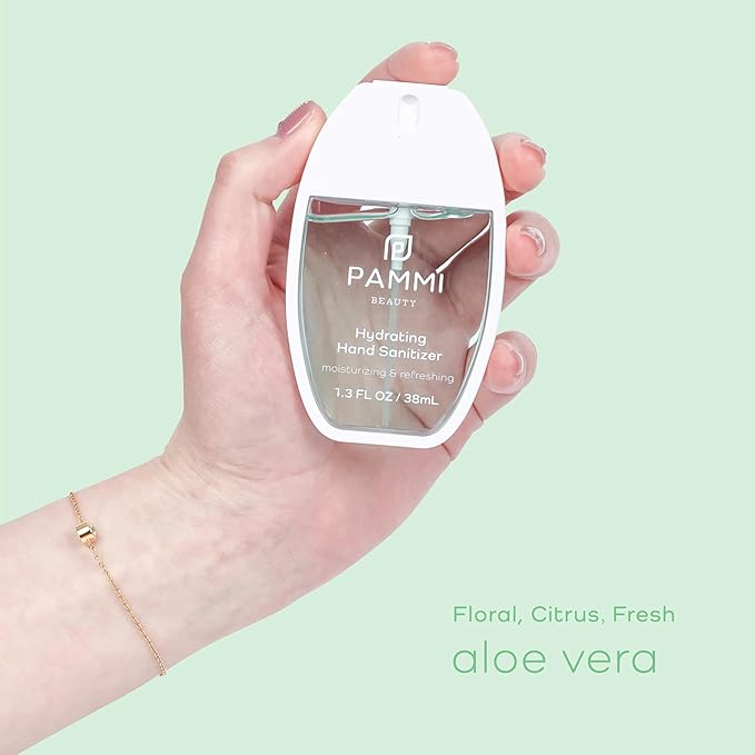 PAMMI Hand Sanitizer Spray Travel Size - Mini Scented Hand Sanitizer Spray Quicky Dry, Pocket Scented Hand Saniztier - 600-Sprays (2 Pack (Aloevera, Guava))