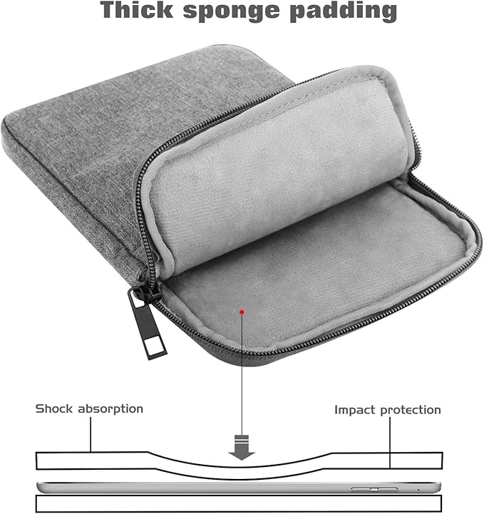MoKo 9-11 Inch Tablet Sleeve Bag Carrying Case Fits New 11inch iPad Air M3, iPad A16 2025, iPad Pro 11 M4, Air 5/4/3, iPad 10/9/8th Gen, Tab S8/S9 11", Light Gray