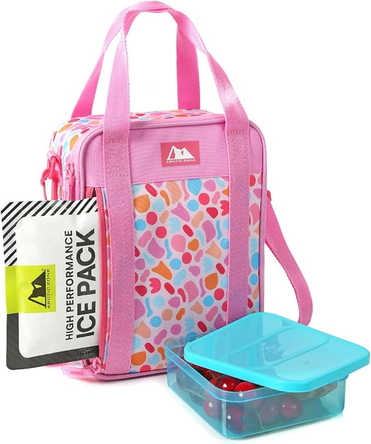 Arctic Zone Urban Lunch Box Combo with 210g Ice Pack and Sandwich Container, Tutti Fruiti