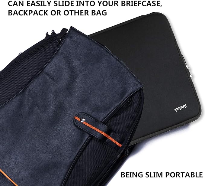 Laptop Sleeve 15.6 Inch, Durable Shockproof Protective Cover Flip Case Briefcase Carrying Computer Bag Case Compatible with 15.6 Inch HP, ASUS, Lenovo, Acer, Notebook, Computer, Black
