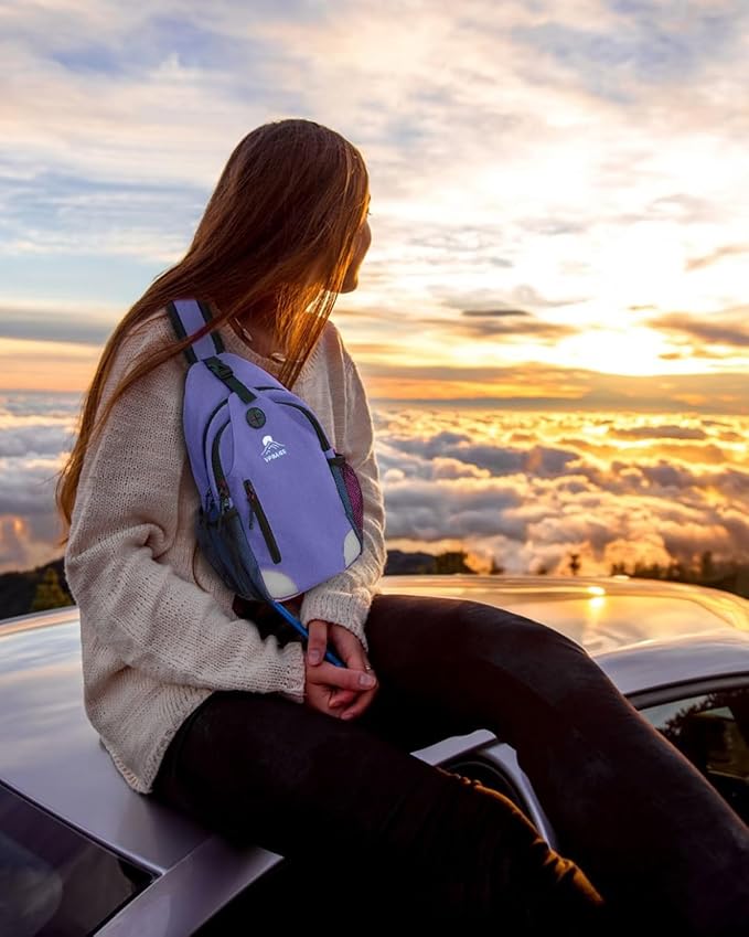 Sling Bag for Women, Crossbody Bag for Men, Cross Body Hiking Backpack, Travel Daypack, Chest Pack with Chest Phone Holder