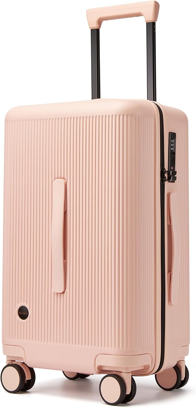 20 Inch Carry On Luggage, Hardside Lightweight Spinner Suitcase with TSA Lock, 22x14x9 Airline Approved Hard Shell Travel Suitcase with Wheels, Scratch Resistant (Pink, 20 Inch)