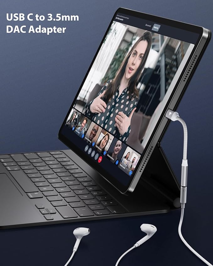 Stouchi USB C to 3.5mm Female Adapter, Type C Headphone Audio Jack Cable Cord Hi-Fi Dongle for Samsung Galaxy S22 S21 Ultra Z Flip Note 20,iPad Mini 6th, Pixel 7/6a - Silver