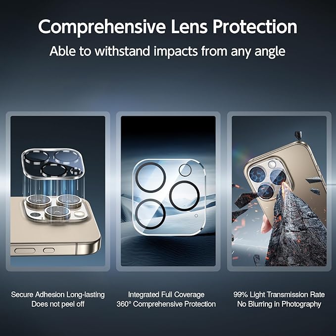 SMARTDEVIL 2+2Pack Privacy Screen Protector for iPhone 15 with Camera Lens Protector,Shatterproof Tempered Glass [True 28°Anti Spy] [9H Hardness] [Automatic Dust-Elimination Install] [Bubble Free]
