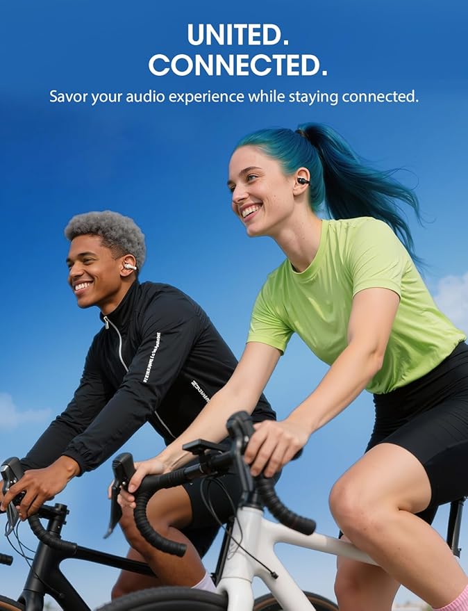 Open Ear Wireless Earbuds, Bluetooth 5.4 Clip on Earbuds with Mic, Open Ear Headphones with Charging Case LED Display, 44H Play, IP54 Waterproof, Lightweight Comfort for Running Sport Workout (White)