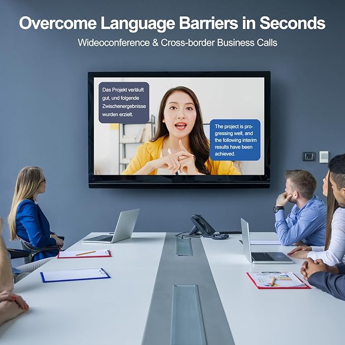 AI Translation Earbuds Real Time 3-in-1, 144 Language No Subscription Fees, Language Translator Device with APP Fit iOS & Android Bluetooth Headphones for Business Office and Travel (Black)