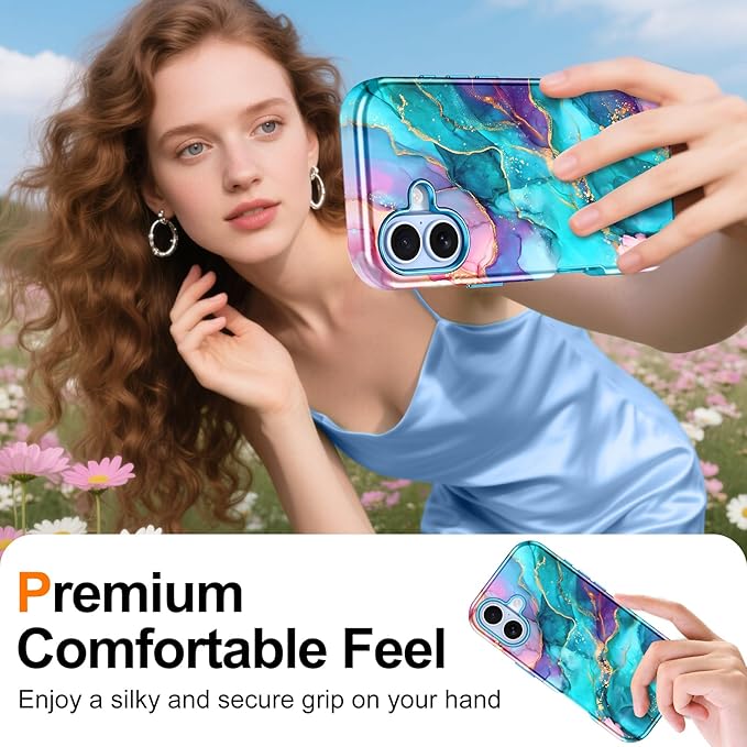 Btscase for iPhone 17 Case [Compatible with Magsafe] [Military-Grade Drop Protection] Slim Anti-Scratch Smooth Touch TPU Bumper Shockproof Magnetic Phone Case for Women Girls Men, Blue