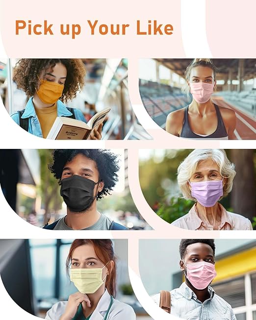 Face Masks Disposable 100 Pack, 4 Ply ASTM Level 3 Medical Grade, Breathable for Adult Outdoor Protection, Individually Wrapped for Home, School & Office, Classic