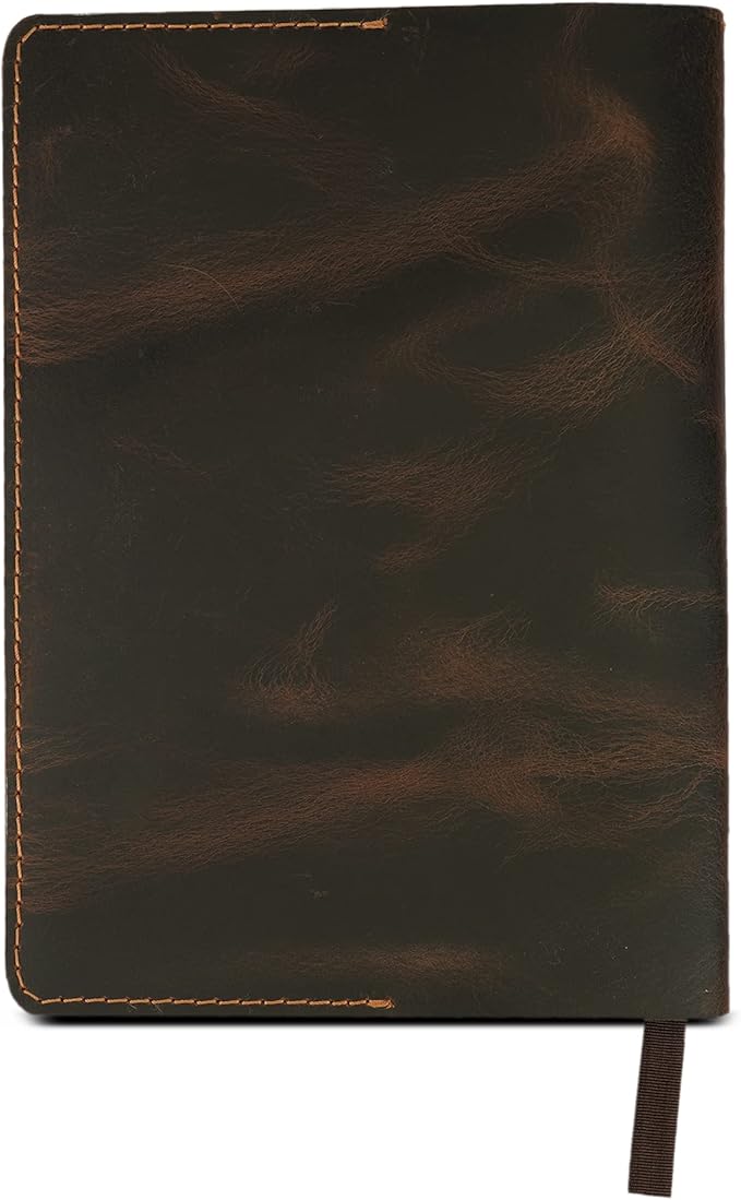A5 Leather Journal Cover, Refillable Journal Cover for Large Moleskine, Leather Handmade Notebook Cover, A5 Diary Cover, Refill Size 5.75x8.25 inches, Large Leather Journal Cover (Brown)