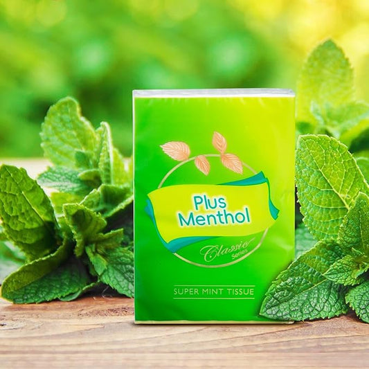 Menthol Lotion Pocket Tissues, Travel Size 4-Ply Thick & Soft, 2 Pack (20 Tissues Total)