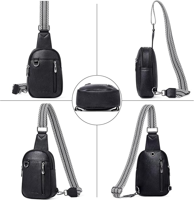 Womens Sling Bag Crossbody Bags for Women Vegan Leather Sling Backpack Daypack Fanny Pack Crossbody Purse Travel