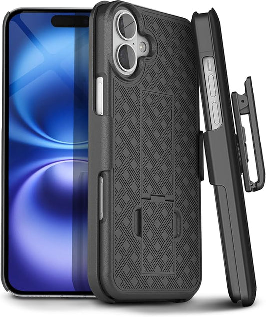 MOTIVE iPhone 16 Plus Holster Case, Belt Clip Case, Shell Holster Combo, Slim Rugged Drop Shockproof Protective Cover with Kickstand (6.7") | Ranger Series