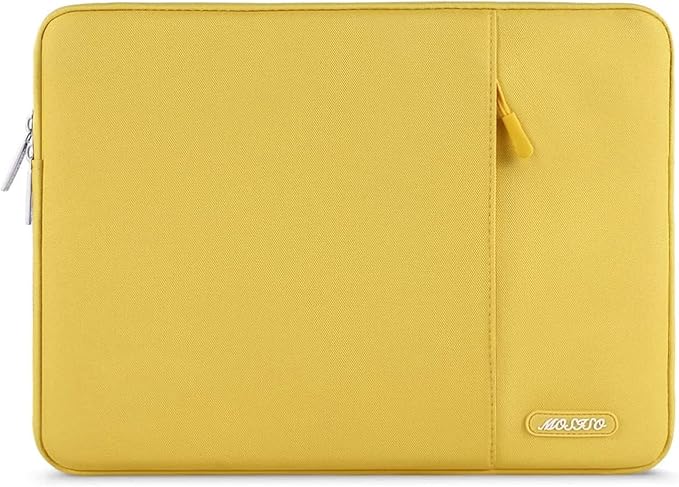 MOSISO Laptop Case 16 inch, 15-15.6 inch Laptop Sleeve Compatible with MacBook Pro 16 M4 M3 M2 M1, HP Acer Dell Lenovo ASUS Notebook, Polyester Vertical Computer Sleeve Bag with Pocket, Yellow