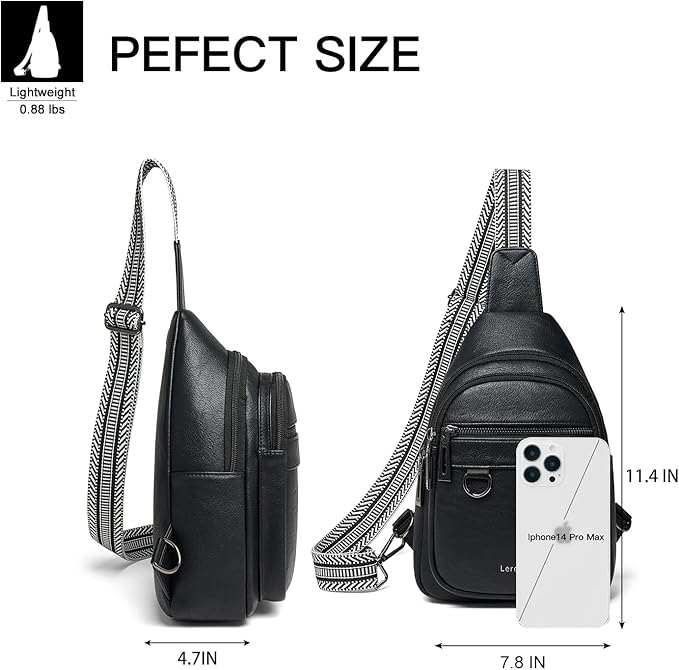 7L Sling Bag for Women Men Vegan Leather Crossbody Bags Fanny Pack Purse Backpack Over Shoulder Bag Travel Anti Theft