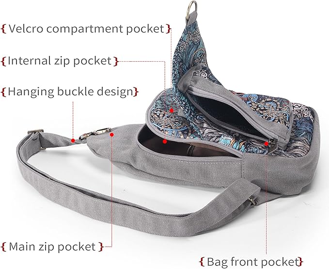 Black Butterfly Canvas Chest Bag, Small Chest Pack, Crossbody Bag for Travel, Inclined Shoulder Bag