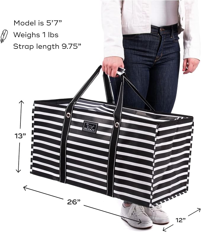 SCOUT Errand Boy - Extra Large Lightweight Utility Tote with Breakaway Zipper - Collapsible Grocery and Market or Beach Tote