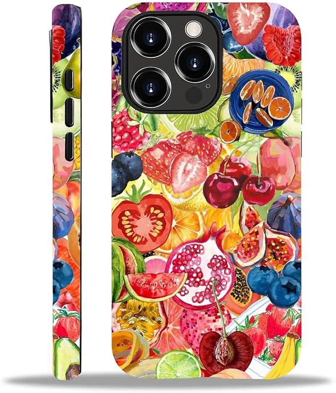 Case for iPhone 12 Pro Max,Summer Fruit Collage for Woman Men Full Body Protective Cover Shockproof 2 in 1 Silicone + Hard PC Case for iPhone 12 Pro Max