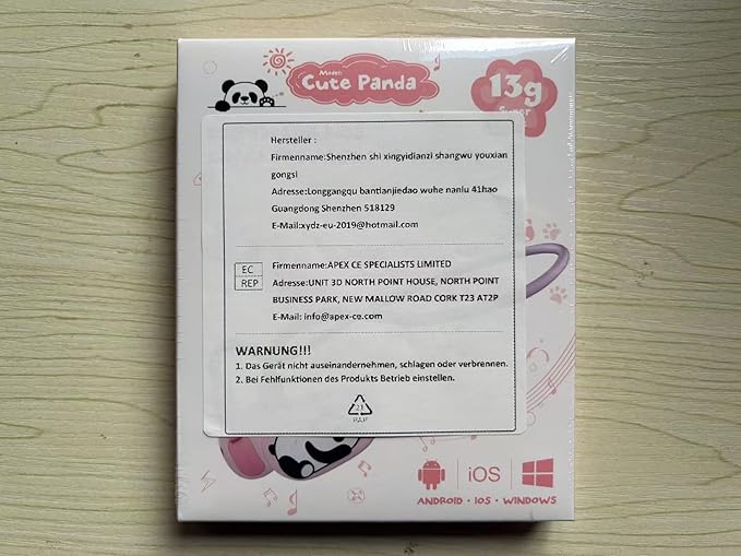 BANIGIPA Kids Headphones, Open Ear Headphones w/Cute Panda, Wireless Bluetooth 5.4 Headset w/Mic for Home School Traveling, 13g Ultra-Light Comfort, Protection Hearing, IPX4 Waterproof, 10H Playtime