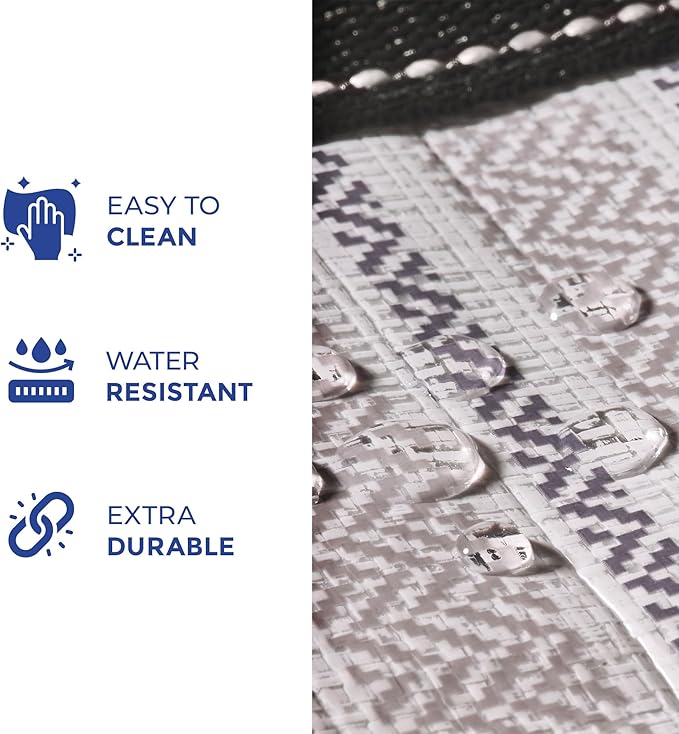 Creative Green Life 3 Pack Heavy Duty Reusable Grocery Bags with Hard Bottom & Strong Handles – Foldable, Durable, Easy to clean, Water-Resistant & Multi-Purpose (Gray Stripes)