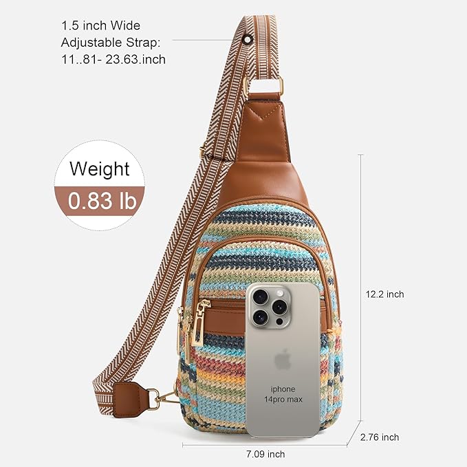 Womens Sling Bag Crossbody Bags for Women Vegan Leather Sling Backpack Daypack Fanny Pack Crossbody Purse Travel