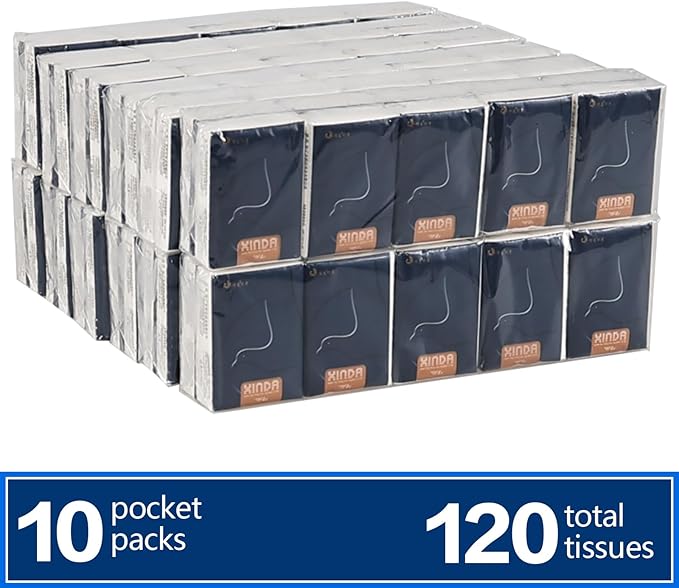 120 Packs Pocket Packs Facial Tissues, 4 Ply Travel Size Tissues, Soft and Unscented