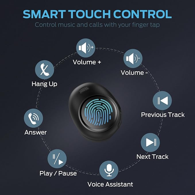 Monster Wireless Earbuds, Touch Control Bluetooth Earphones with Charging Case, Lightweight in-Ear Headphones, Built-in Microphone, IPX6 Waterproof, Fast Charging Sports Bluetooth Headset