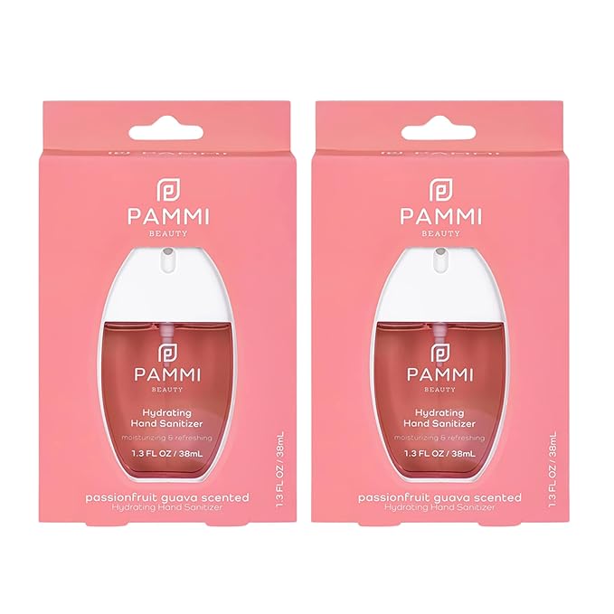 PAMMI Hand Sanitizer Spray Travel Size - Mini Scented Hand Sanitizer Spray Quicky Dry, Pocket Scented Hand Saniztier - 600-Sprays (2 Packs (Guava))