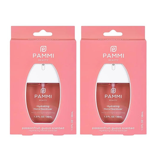 PAMMI Hand Sanitizer Spray Travel Size - Mini Scented Hand Sanitizer Spray Quicky Dry, Pocket Scented Hand Saniztier - 600-Sprays (2 Packs (Guava))