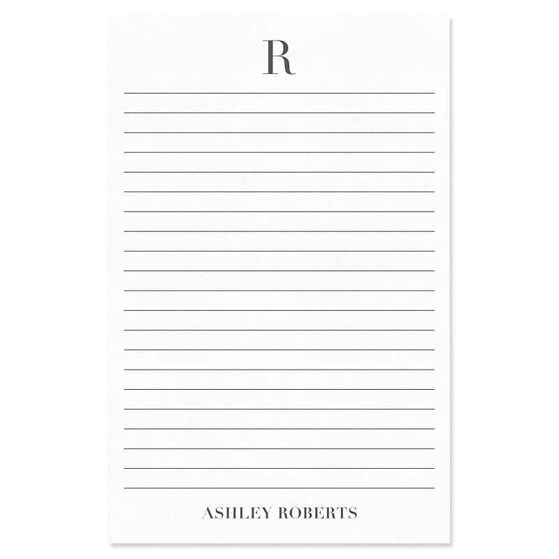 Personalized Notepad with Monogram and Name, Monogrammed Stationery 50 or 100 Sheets Lined or Unlined in Choice of Colors, Tear off Note Pad, Memo Pad, To Do List (Style #2)