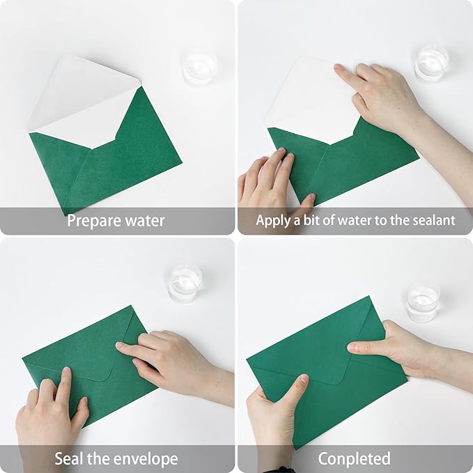 YINUOYOUJIA 50 PCS Pearl Green Envelopes A7,5 x 7 Green Shimmer Envelopes for Invitation,Perfect for Wedding Invitation Cards,Birthday RSVP Invite,5.25 x 7.25 inches
