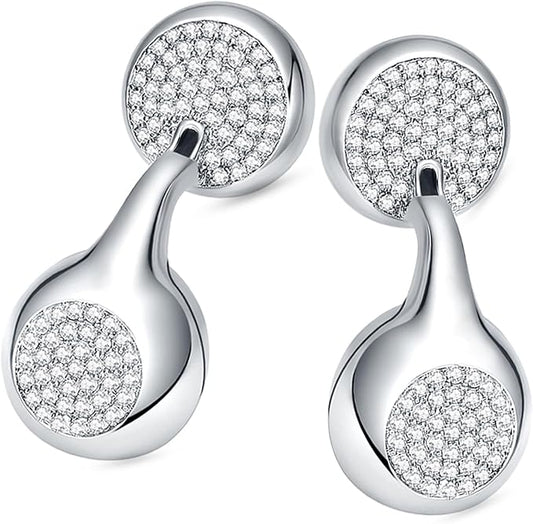 JewelPods H01 Wireless Earbuds, Pretty Bluetooth Headphones for Small Ears, Teardrop Design Metal Earbuds with Premium Sound, AI Clear Call & 72H Play, Unique Gift for Her, White Gold