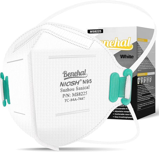NIOSH Approved N95 Mask Particulate Respirators, Pack of 40 N95 Face Masks, Individually Wrapped,White