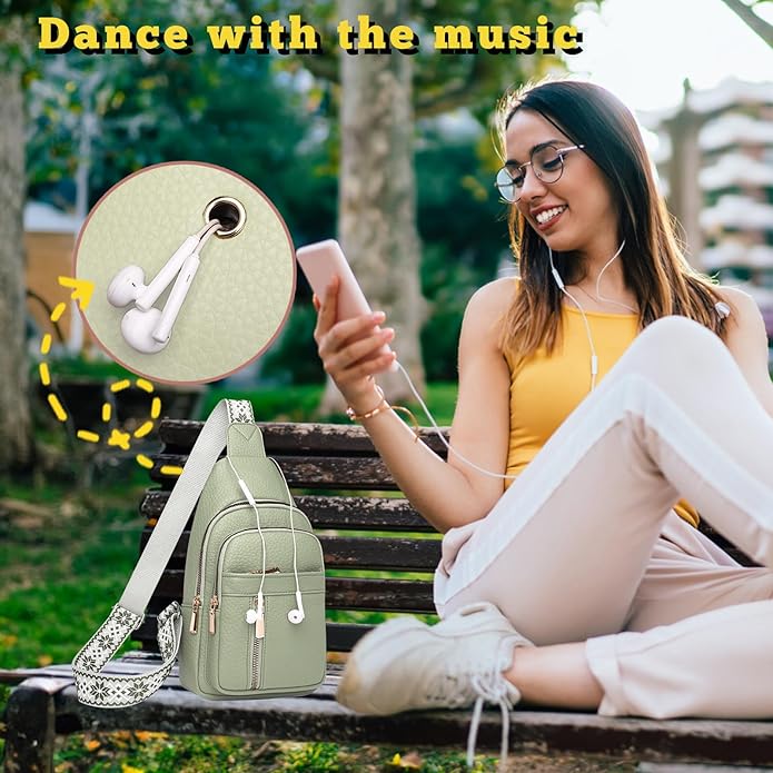 Leather Sling Bag for Women,Travel Small Sling Bag Crossbody Bags for Women-Vegan Leather Fanny Pack Crossbody Bags