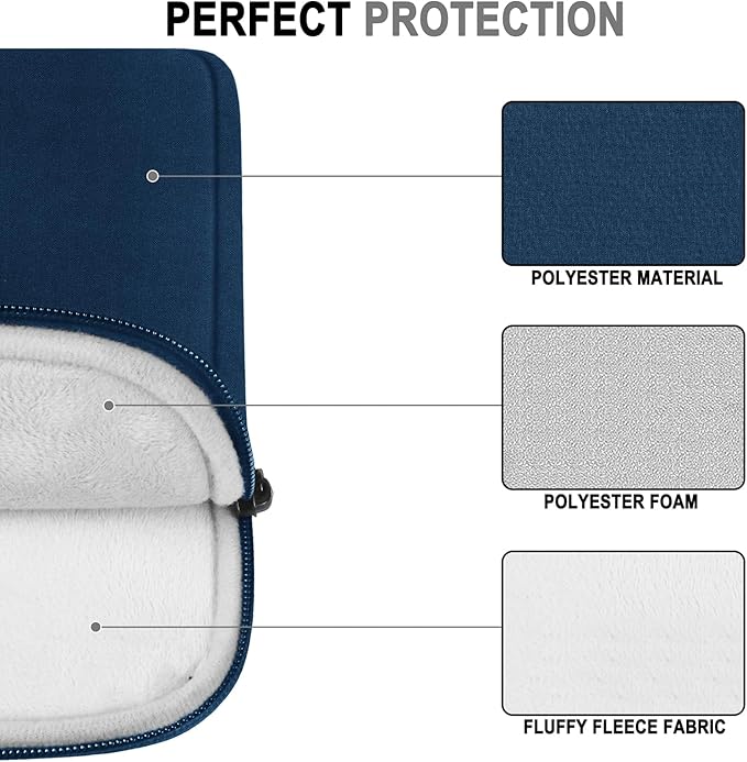 Laptop Sleeve Case 14 Inch, Water Resistant Traveling Computer Cover with Handle, Shockproof Protective Carrying Laptop Bag Compatible for 14 Inch MacBook Air/Pro, HP, Dell, Lenovo, Blue