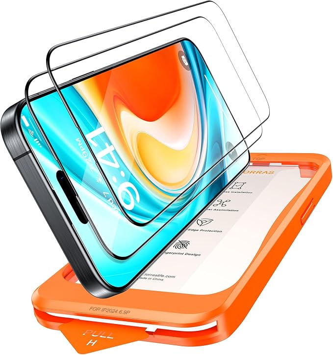 TORRAS Top-Notch Military-Grade Shatterproof for iPhone 15 Screen Protector [Most durable 9H+ Glass,Unbreakable from 12-foot Drop] for iPhone 14Pro&iPhone 15, Diamond Shield 2 Packs