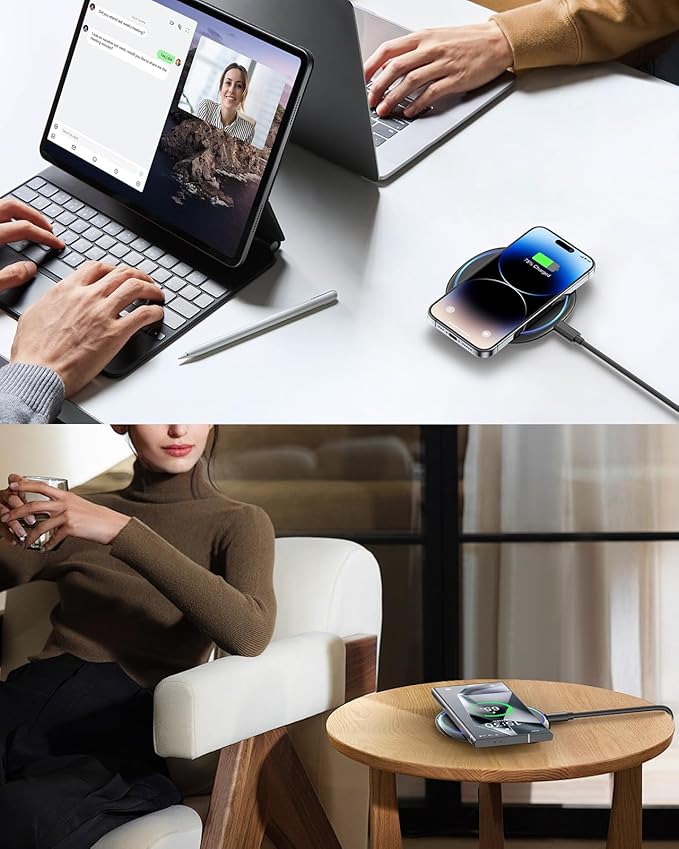 Fast Wireless Charger, NANAMI 7.5W Charging Pad Compatible iPhone 16/16 Plus/16 Pro/16 Pro Max/15/14/13/12, 10W Qi Charger for Samsung Galaxy S25/S25 Ultra/S24/S24 Ultra//S23/S22/S21 & 5W AirPods 2
