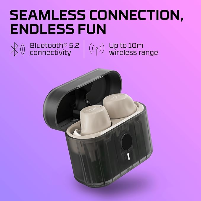 HyperX Cirro Buds Pro – True Wireless Earbuds, Active Noise Cancellation, ANC, Ambient Sound Mode, Low Latency, Bluetooth 5.2, IPX4, Fast Charge, PC, Nintendo Switch, Mobile - Tan