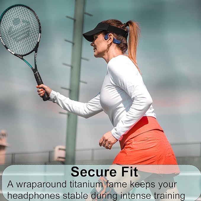 Bone Conduction Headphones Wireless Bluetooth Open Ear Headphones with Mic Long Battery Life Waterproof Earphones for Running, Cycling, Hiking, Workout, Gym