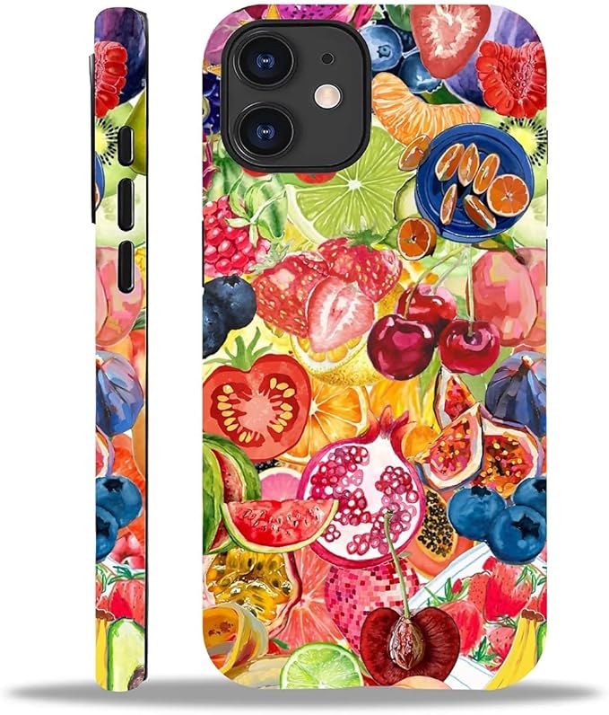 Case for iPhone 11,Summer Fruit Collage for Woman Men Full Body Protective Cover Shockproof 2 in 1 Silicone + Hard PC Case for iPhone 11