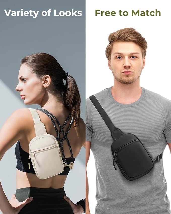 CHOLISS Small Sling Bag for Women and Men, Crossbody Bags Trendy Fanny Packs Chest Bag with Extended Strap