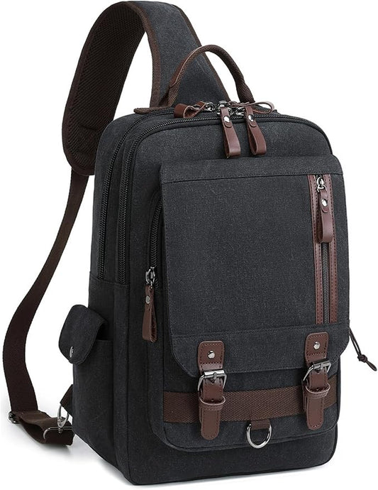 mygreen Canvas Cross Body Messenger Bag Shoulder Sling Backpack Travel Rucksack