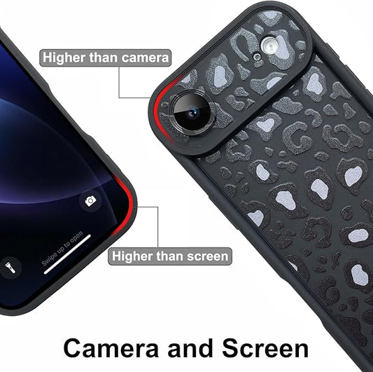 KANGHAR Case Compatible with iPhone Air Leopard Printed Pattern Cute Cheetah Phone Case Soft TPU Shockproof Protective Cover Designed for iPhone Air 6.5 Inch Black