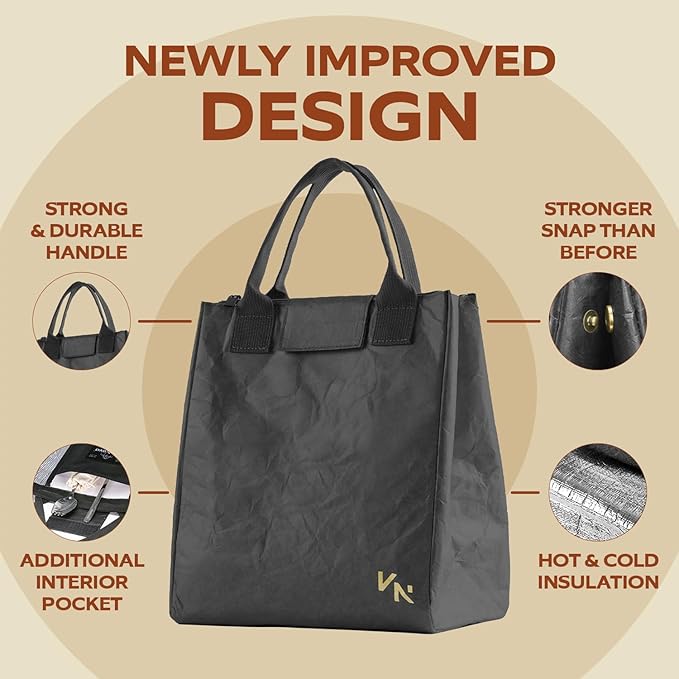 VonNova Women’s Insulated Lunch Bag with Premium 4mm Cooler Insulation, Cute Large 7L Lunch Tote for Office, Durable Small Lunch Box for Women, Stylish Lunchbox for Adults, Teens, Nurses, Teachers