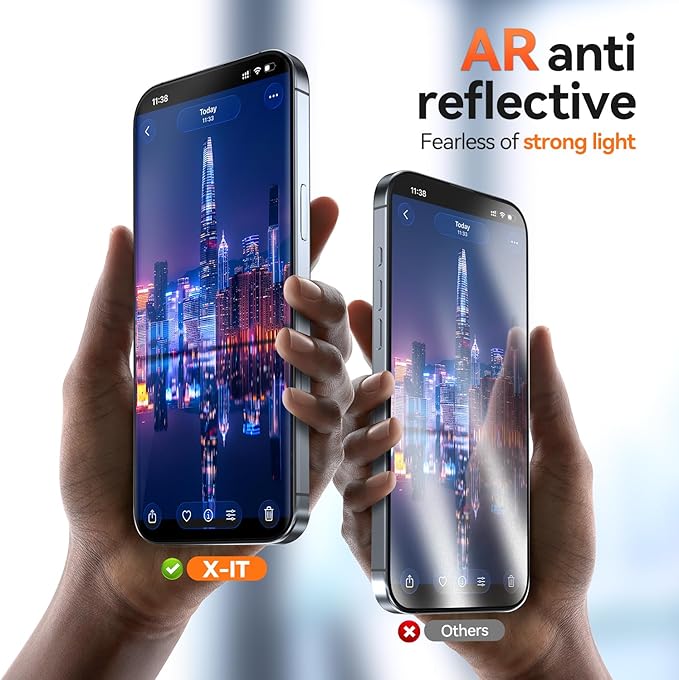 2 Pack Screen Protector for iPhone 17 Pro 6.3" with Auto-Alignment Kit, Anti-Reflective, Auto Dust Removal, Scratch, Shatter & Drop Resistance, Tempered Glass Full Edge Coverage, Case Friendly