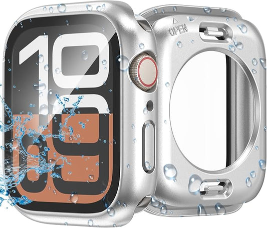 3 in 1 Waterproof Case for Apple Watch Screen Protector 40mm Series 4/5/6/SE/SE2/SE3(2025),with Tempered Glass 360° Protective Front and Back PC Bumper Cover Compatible iWatch 40mm
