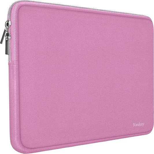 Naukay 15.6 Inch Laptop Sleeve,Resistant Neoprene Laptop Sleeve/Notebook Computer Pocket Case/Tablet Briefcase Carrying Bag - (Pink)