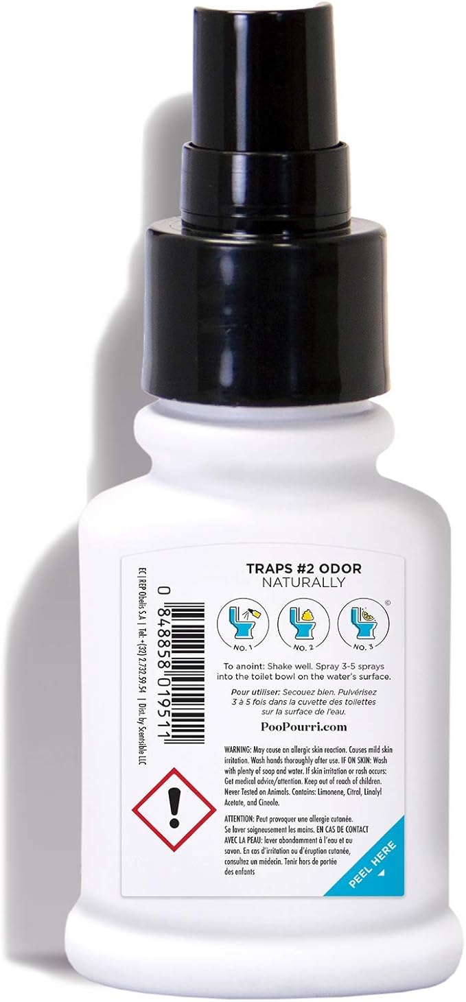 Poo-Pourri Before-You-Go Toilet Spray, Lavender Vanilla, 2 Fl Oz, Up to 100 Uses, Bathroom Odor Deodorizer with Essential Oils for Home or Work, Travel Essentials, TSA Approved Size