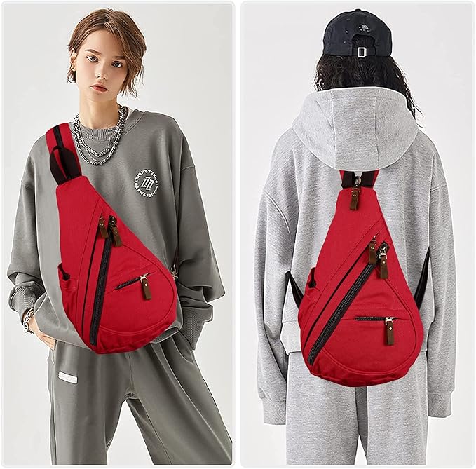 HuxFam Sling Bags for Women Backpack Purse Canvas Crossbody Bags for Women Small Travel Hiking Daypack