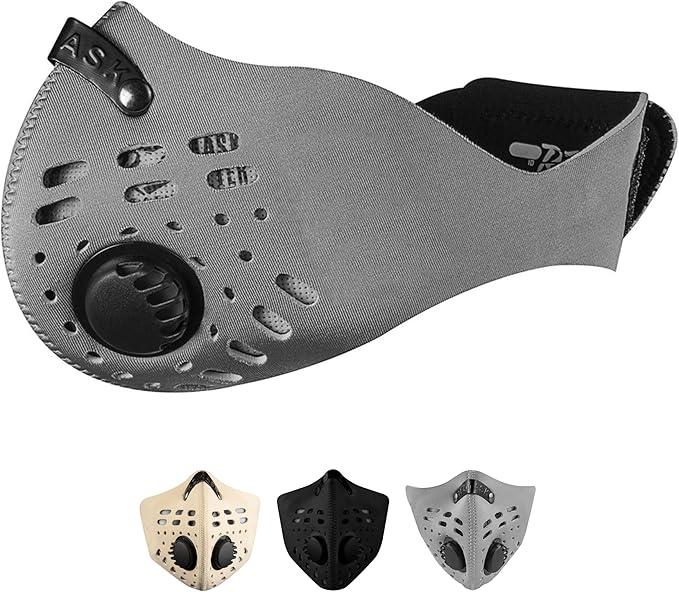 RZ Mask M1 - Neoprene Dust Mask w/ 99.8% Carbon Filtration, Reusable and Washable Face Mask, Anti Fogging w/ 360° Degree Seal