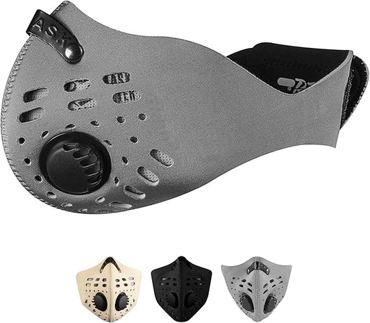 RZ Mask M1 - Neoprene Dust Mask w/ 99.8% Carbon Filtration, Reusable and Washable Face Mask, Anti Fogging w/ 360° Degree Seal